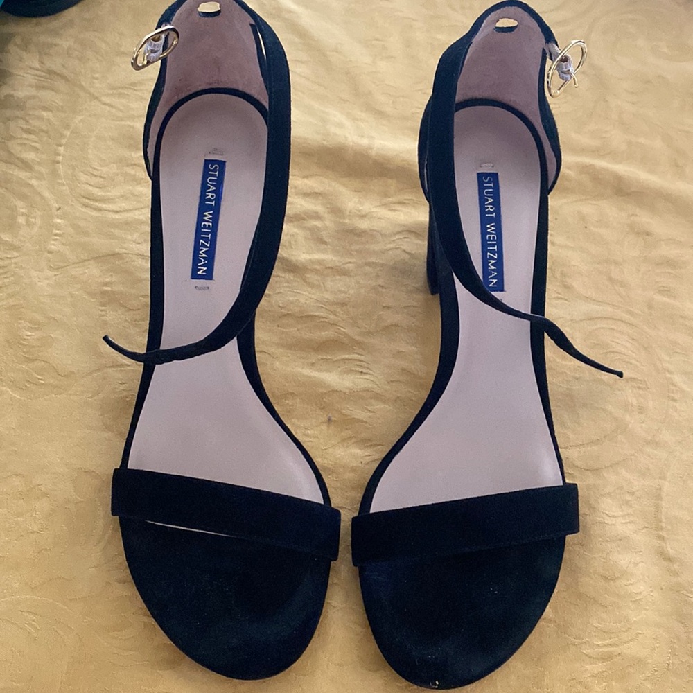 Suede Stuart Weitzman Block Sandal - image 1